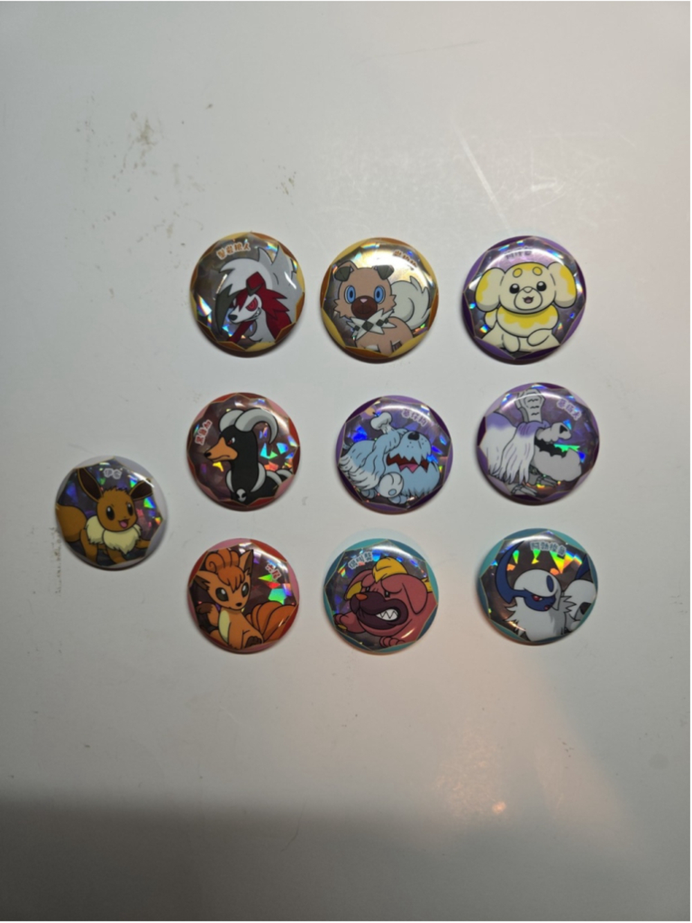 Pokemon Lot Of 10 Chinese Exclusive Gem Pack Badge Pin